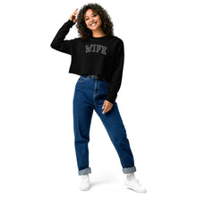 Wife Embroidered Cropped Sweatshirt