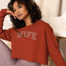 Wife Embroidered Cropped Sweatshirt