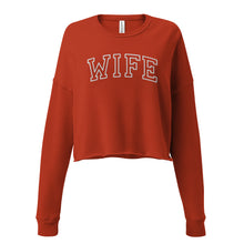 Wife Embroidered Cropped Sweatshirt